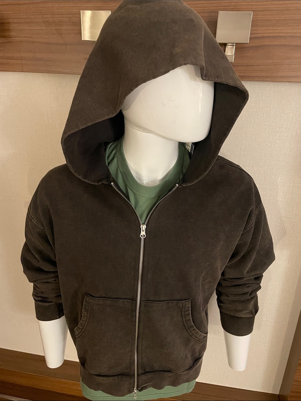Zara Washed Charcoal Gray Zip-Up Sweater